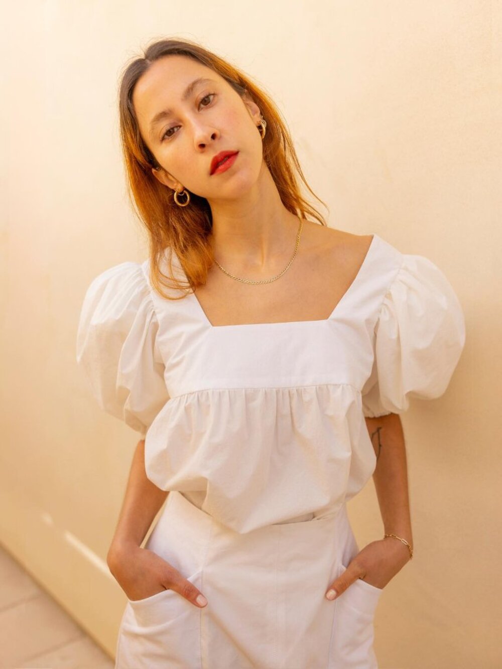 Horses Atelier Puff sleeves top in white